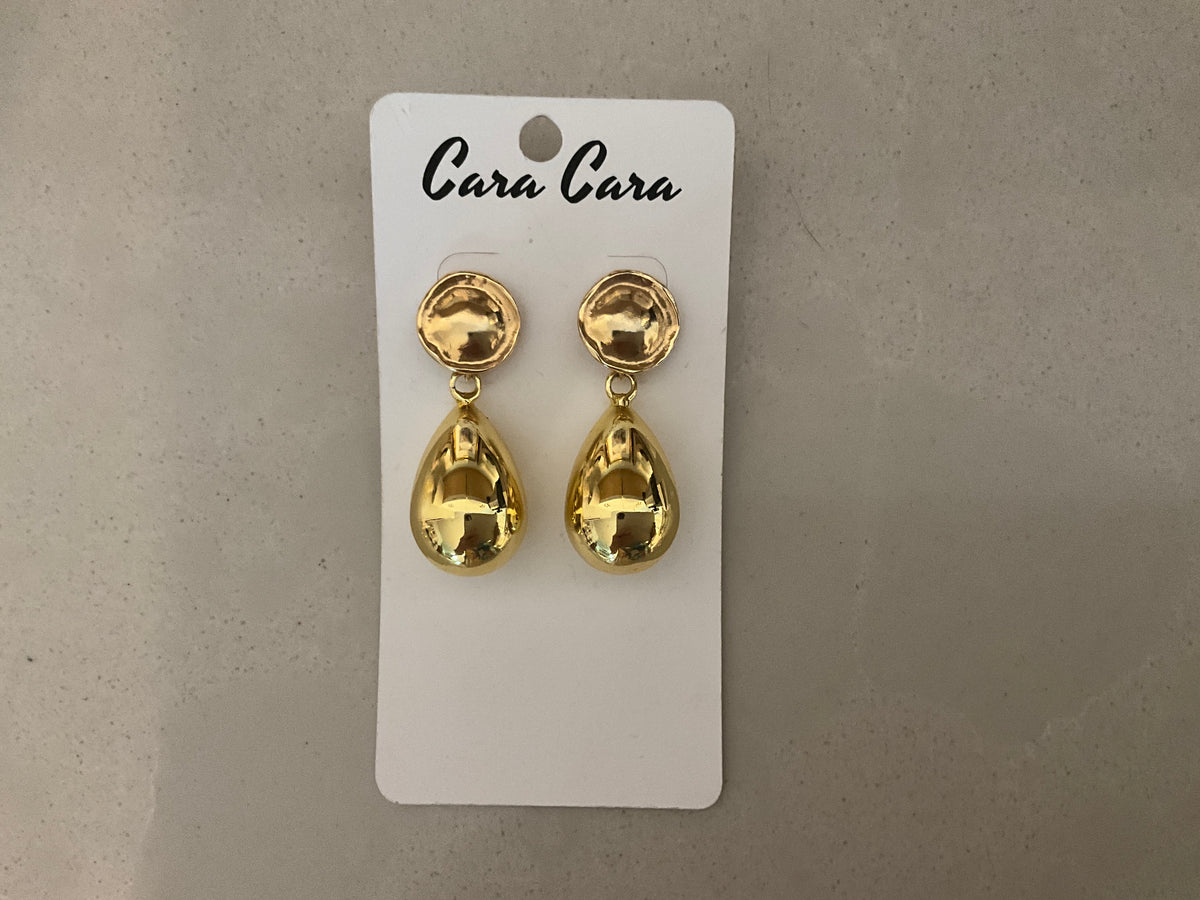 Gold Teardrop Statement Earrings