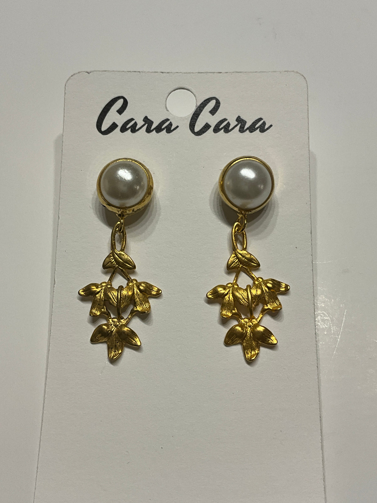 Pearl + Falling Leaves Drop Earrings