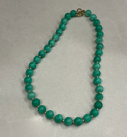 Lissa Necklace (Teal Green Jade)