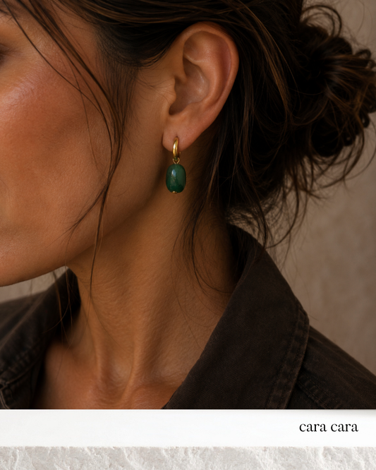 Gold + Malachite Drop Earrings