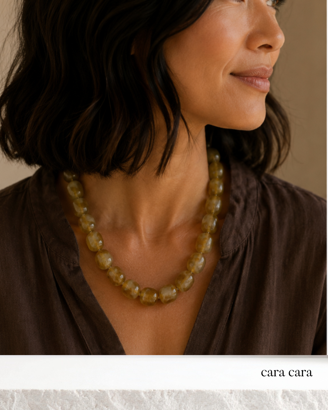Gold Handmade African Glass Bead Necklace