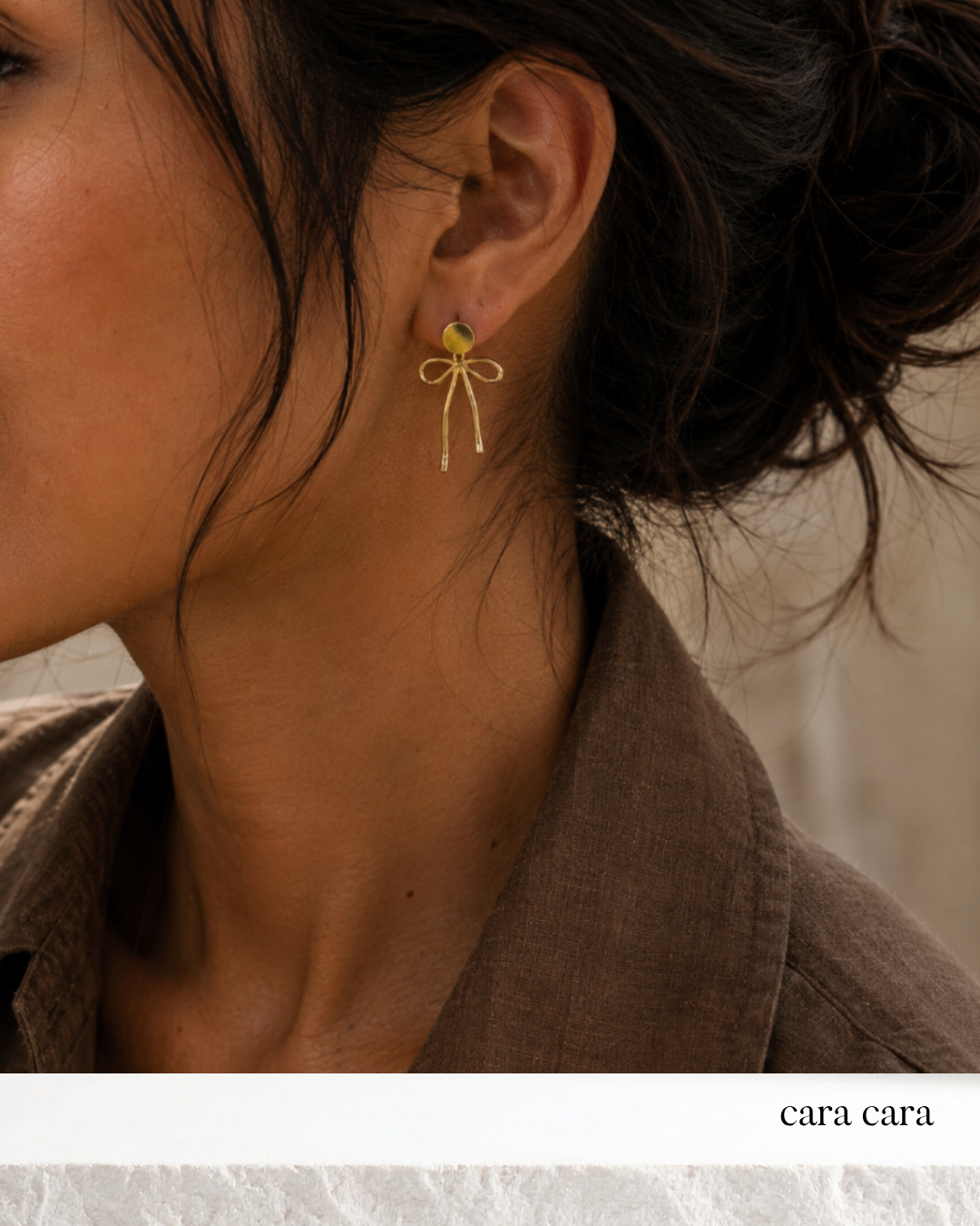 Gold Bow Post Earrings