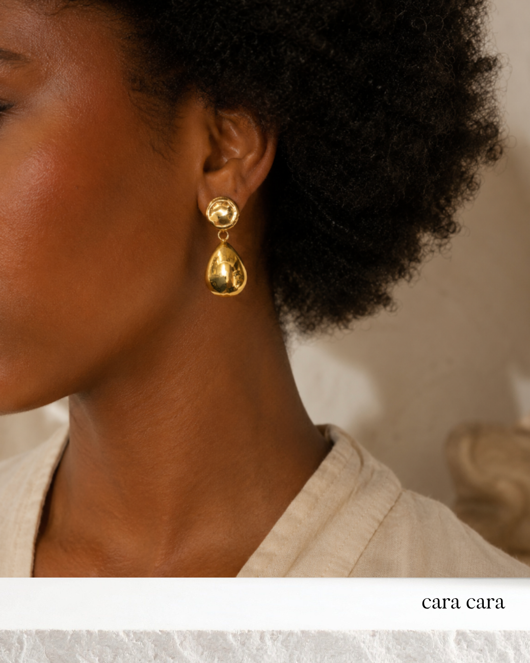 Gold Teardrop Statement Earrings