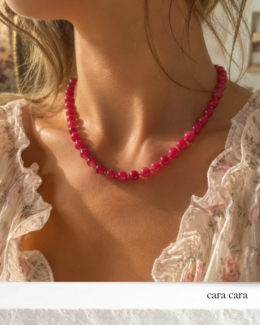 Lissa Necklace (Watermelon Jade)