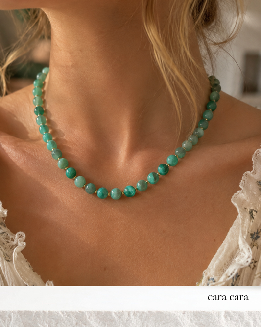 Lissa Necklace (Teal Green Jade)