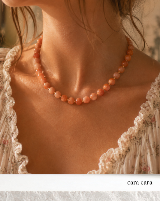 Lissa Necklace (Peach Jade)