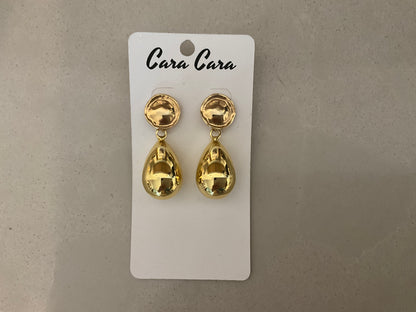 Gold Teardrop Statement Earrings