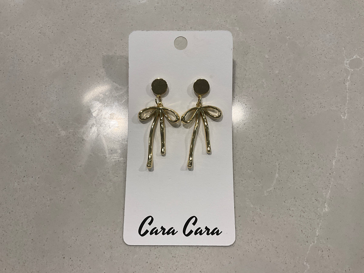 Gold Bow Post Earrings