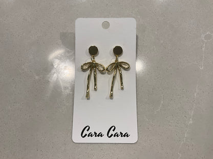 Gold Bow Post Earrings