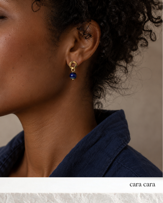 Gold + Lapis Drop Earrings