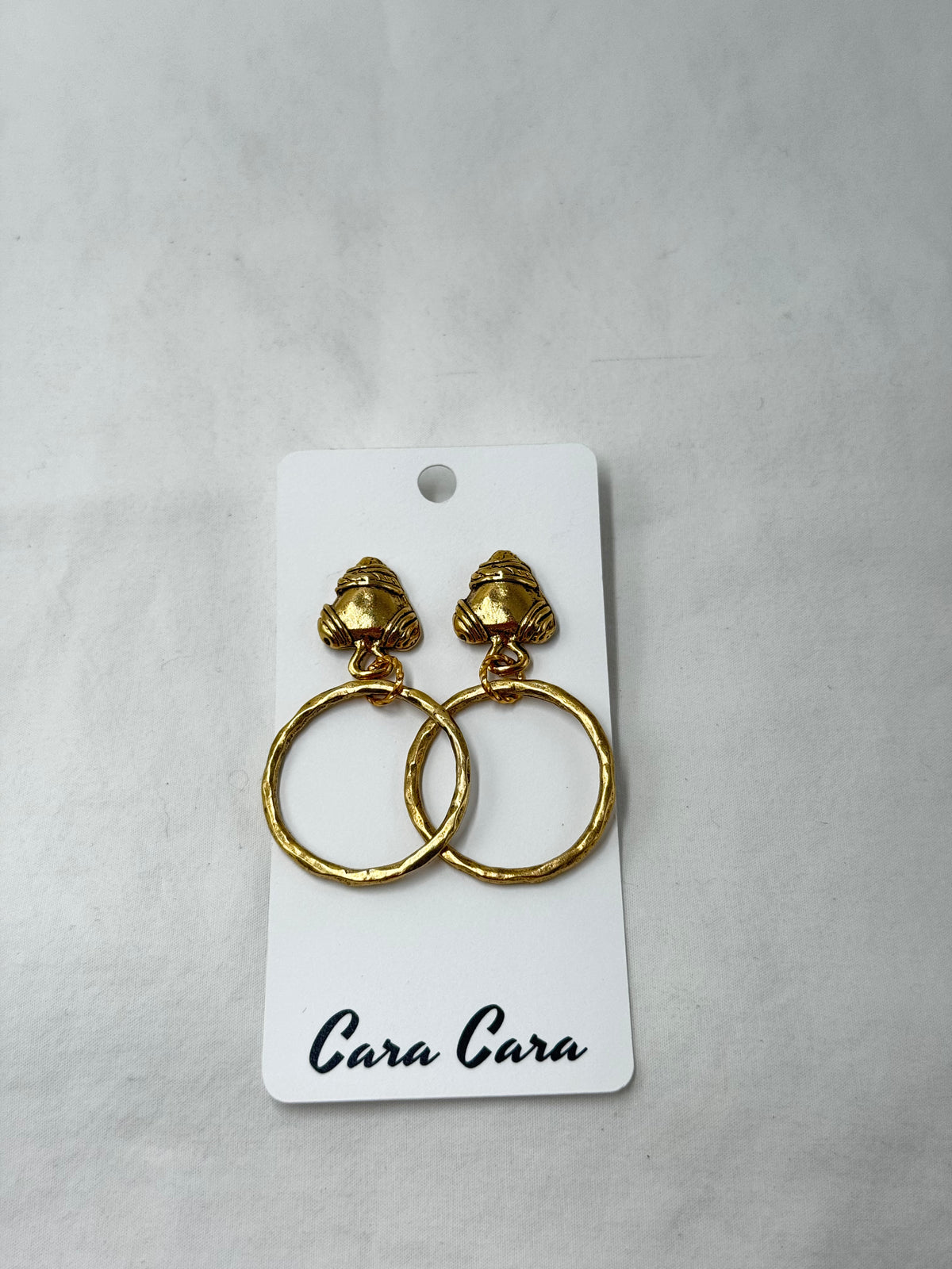 Trillion Stone + Organic Gold Hoop Earrings
