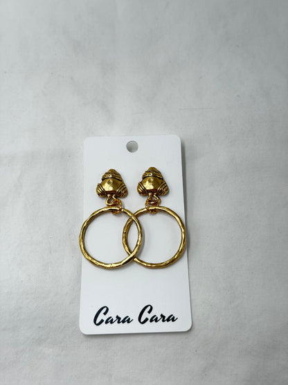 Trillion Stone + Organic Gold Hoop Earrings