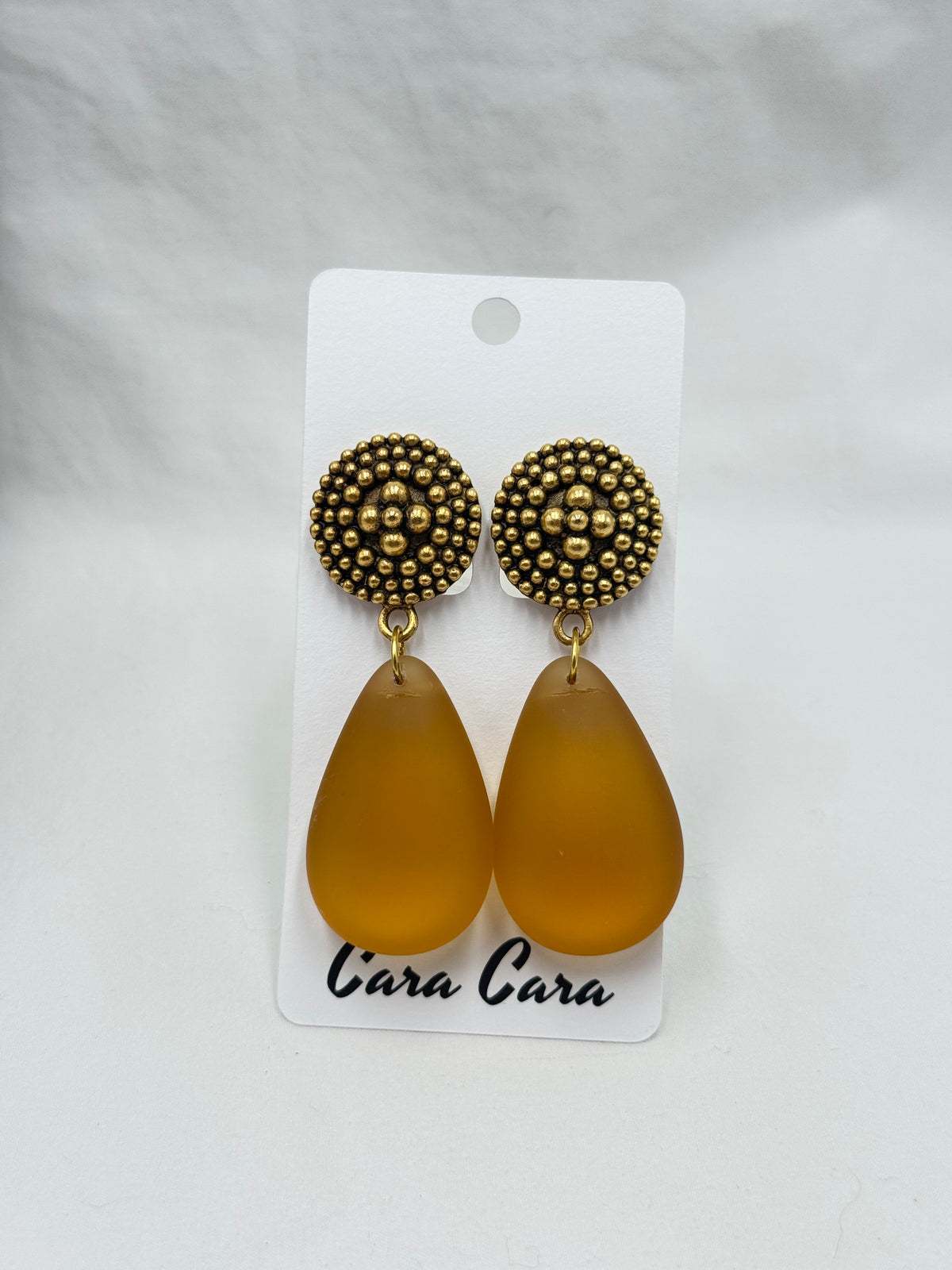 Limited Edition! Gold + Frosted Gold Crystal Clip Earrings