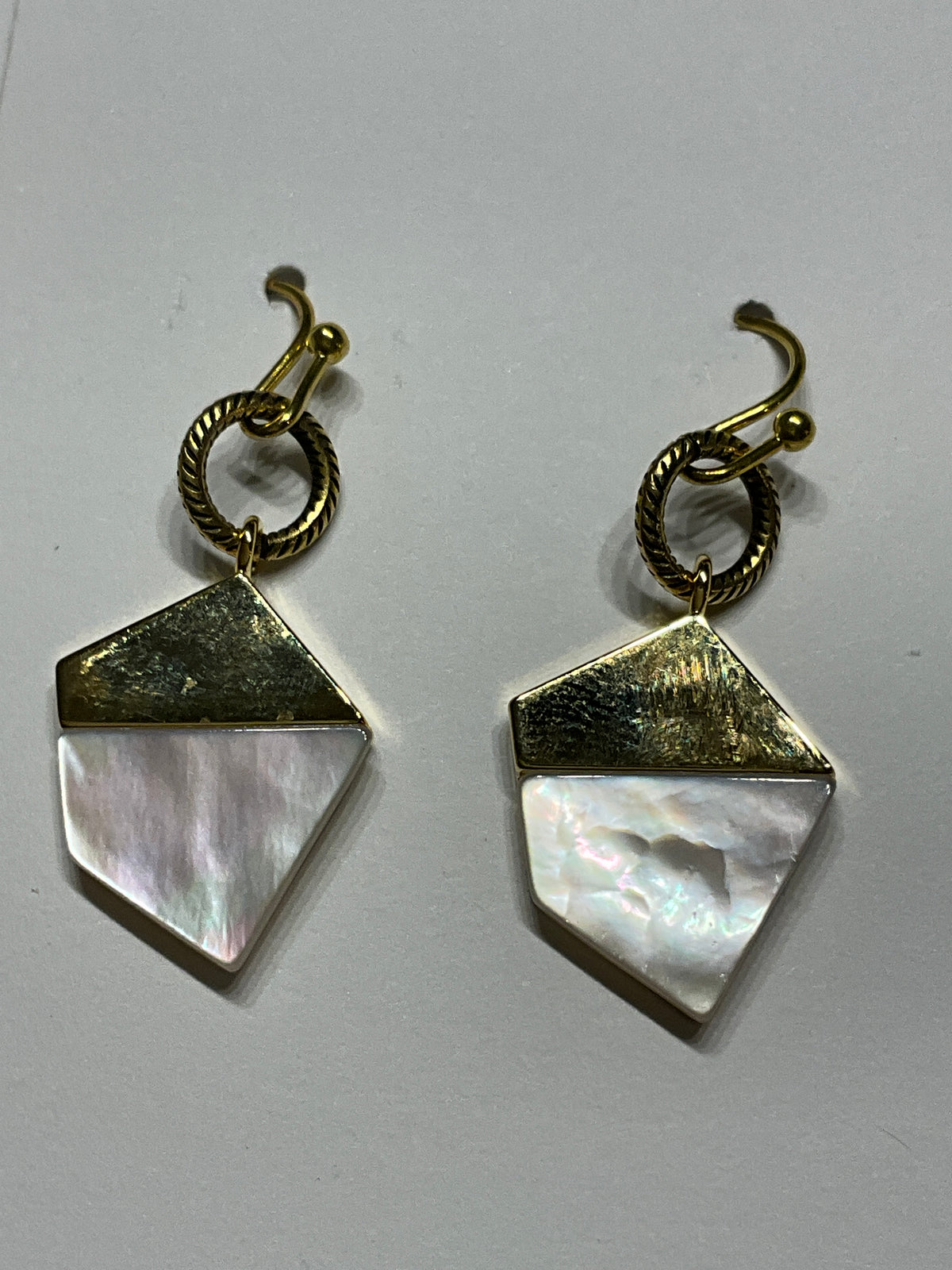 Gold + Mother of Pearl Drop Earrings