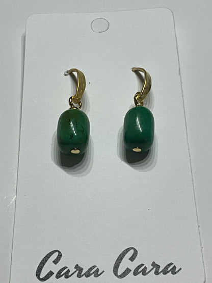 Gold + Malachite Drop Earrings