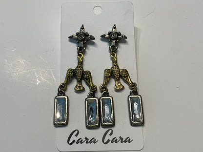 Dove + Crystal Drop Earrings
